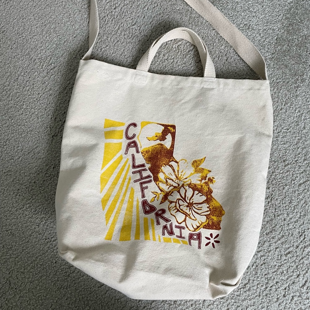 Free People going places California canvas tote bag - like new